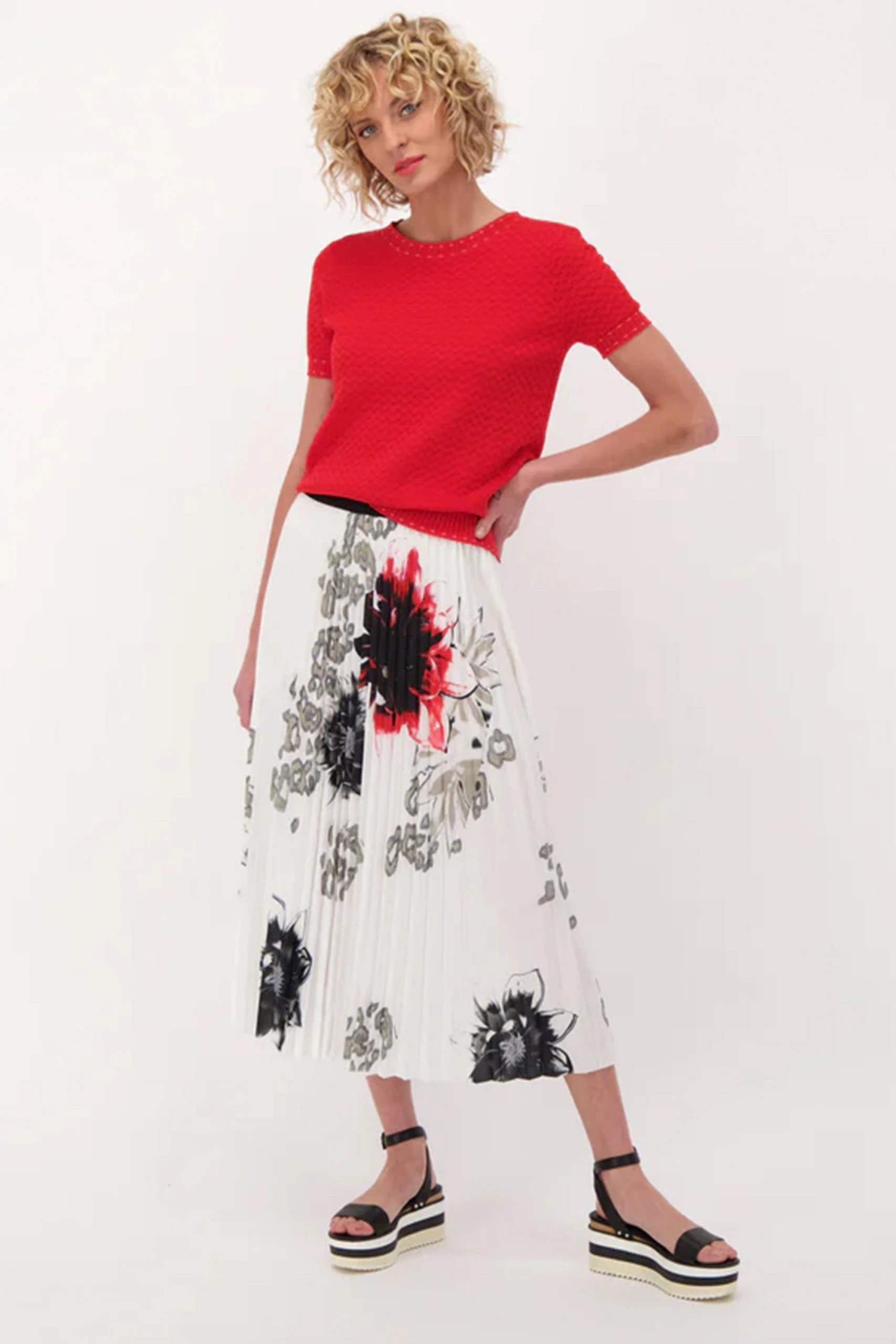 SPANNER FLORAL PLEATED SKIRT - Image 2