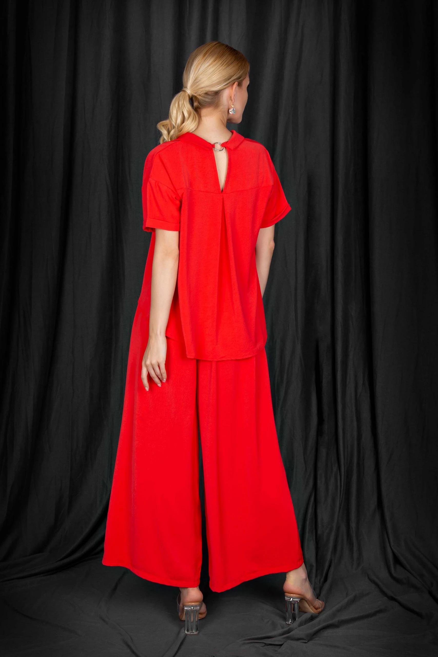 EVER SASSY Coral Palazzo Pant - Image 3