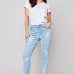 Charlie B SAKURA PRINTED ANKLE JEAN