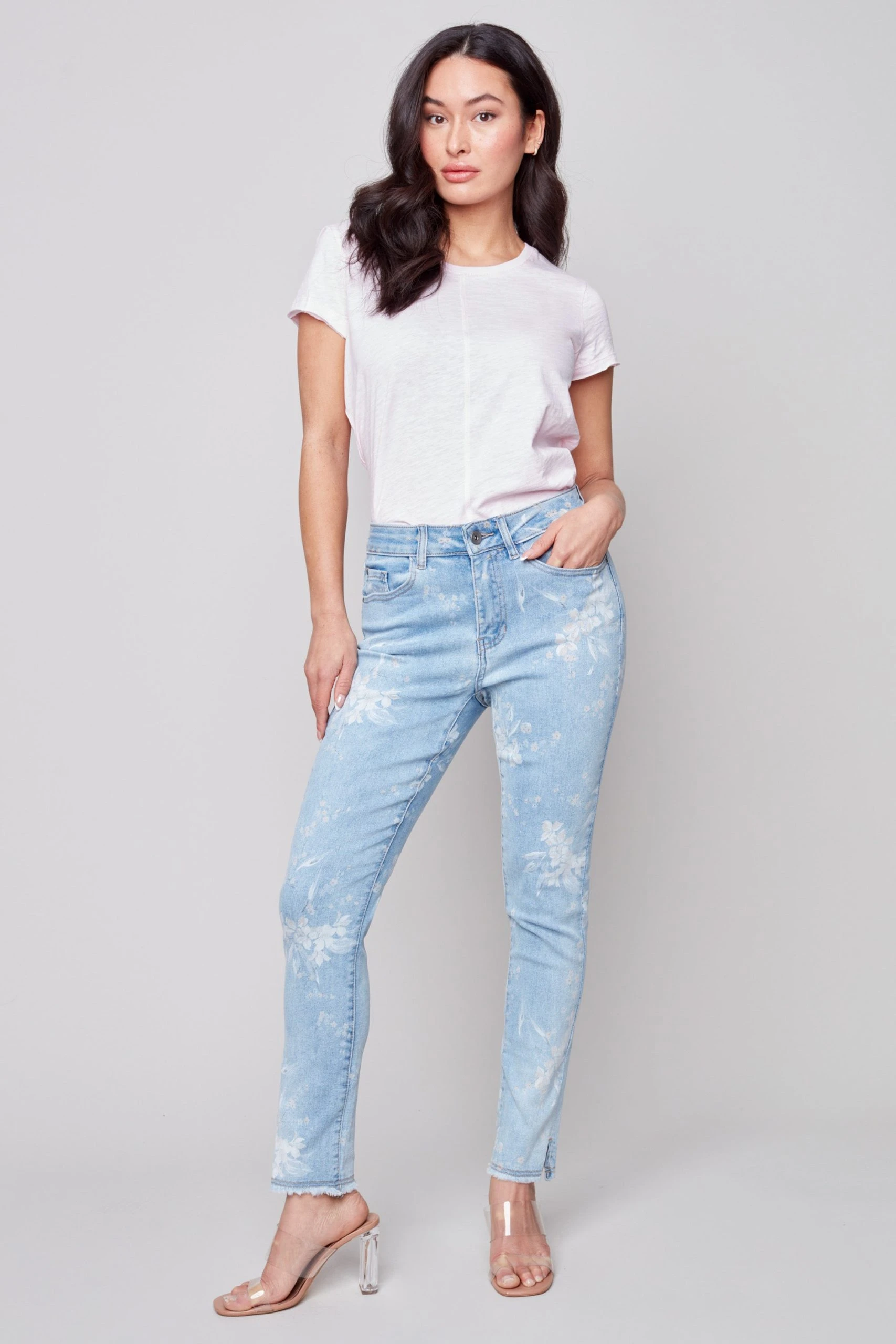 Charlie B SAKURA PRINTED ANKLE JEAN