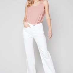 Charlie B WHITE WIDE LEG CROP JEAN