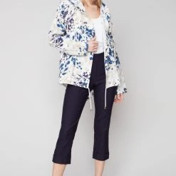 Charlie B PRINT HOODIE JACKET