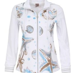 Dolcezza CERULEAN SEASHELLS ZIP JACKET
