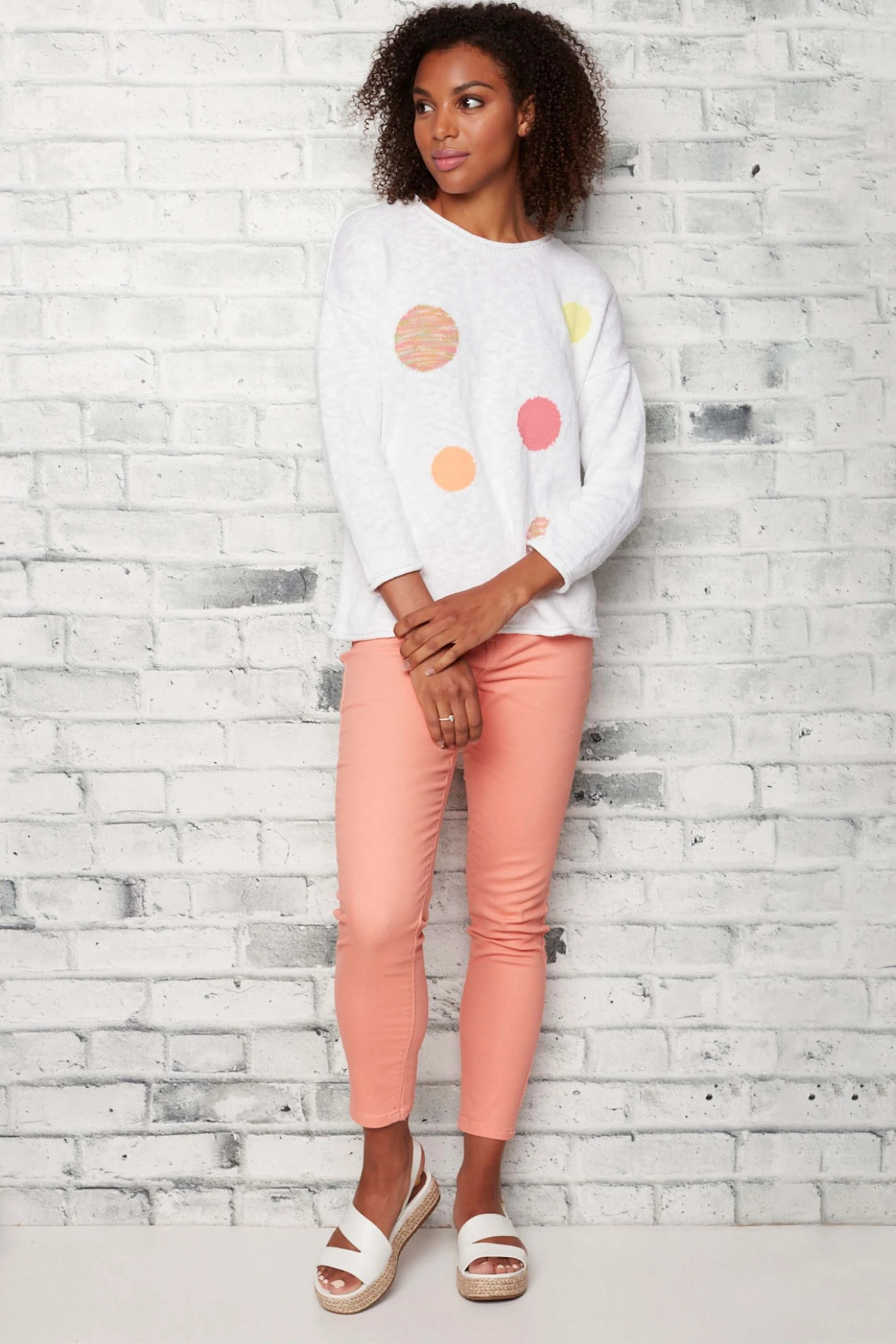 COTTON COUNTRY Colourful Dot Pullover
