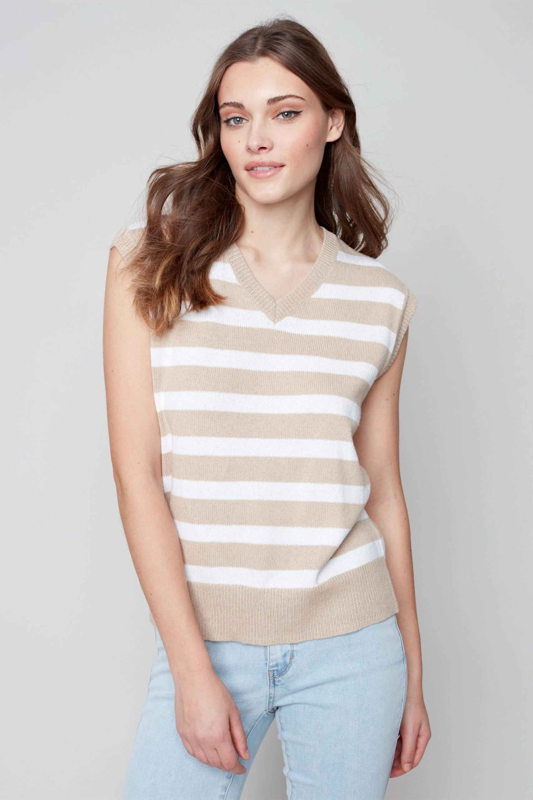Charlie B STRIPE SWEATER VEST