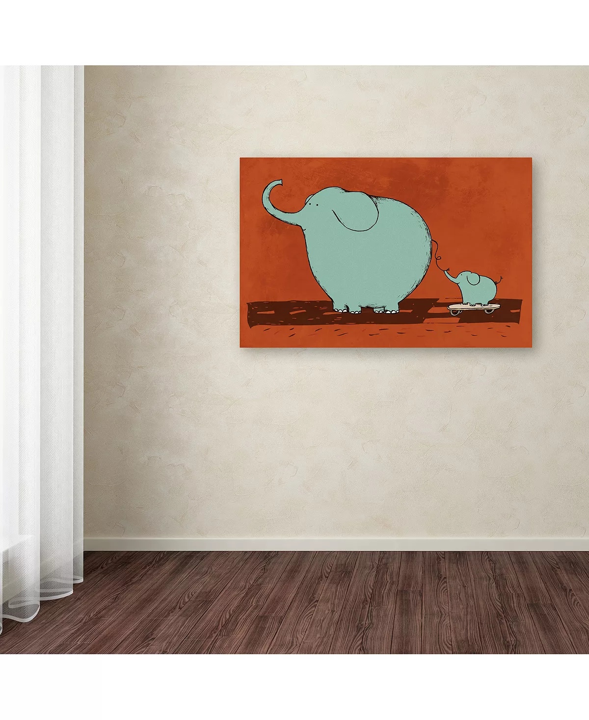 Trademark Global Carla Martell 'Skateboard Elephant' 16 X 24 Canvas Art Print - Image 3