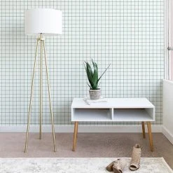 Deny Designs Holli Zollinger French Linen Grid Emeral 2'x10' Wallpaper