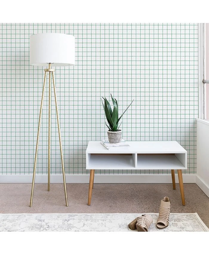 Deny Designs Holli Zollinger French Linen Grid Emeral 2'x10' Wallpaper