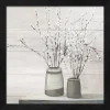Metaverse Willow Still Life Gray Pots Shiplap By Julia Purinton Framed Art