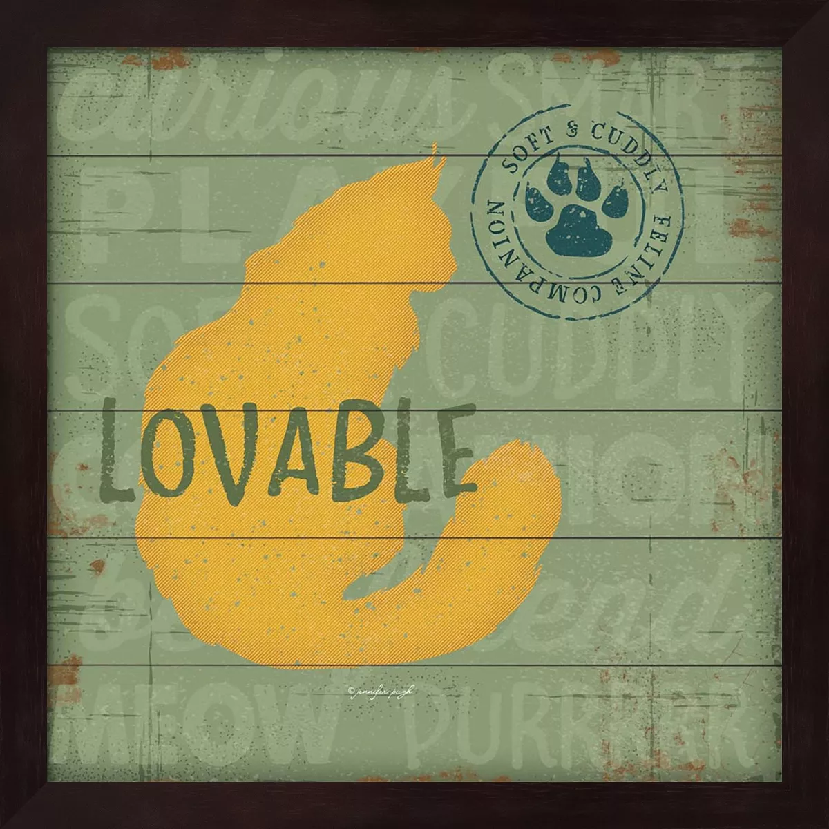 Metaverse Loveable Cat By Jennifer Pugh Framed Art