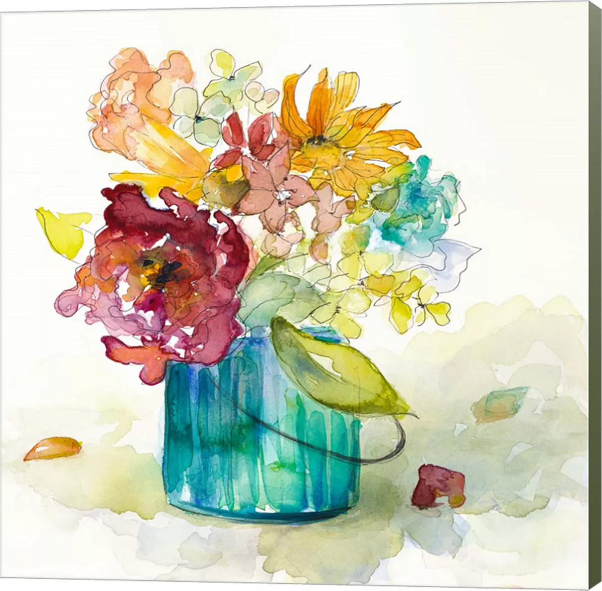 Metaverse Flower Burst In Vase Ii By Lanie Loreth Canvas Art