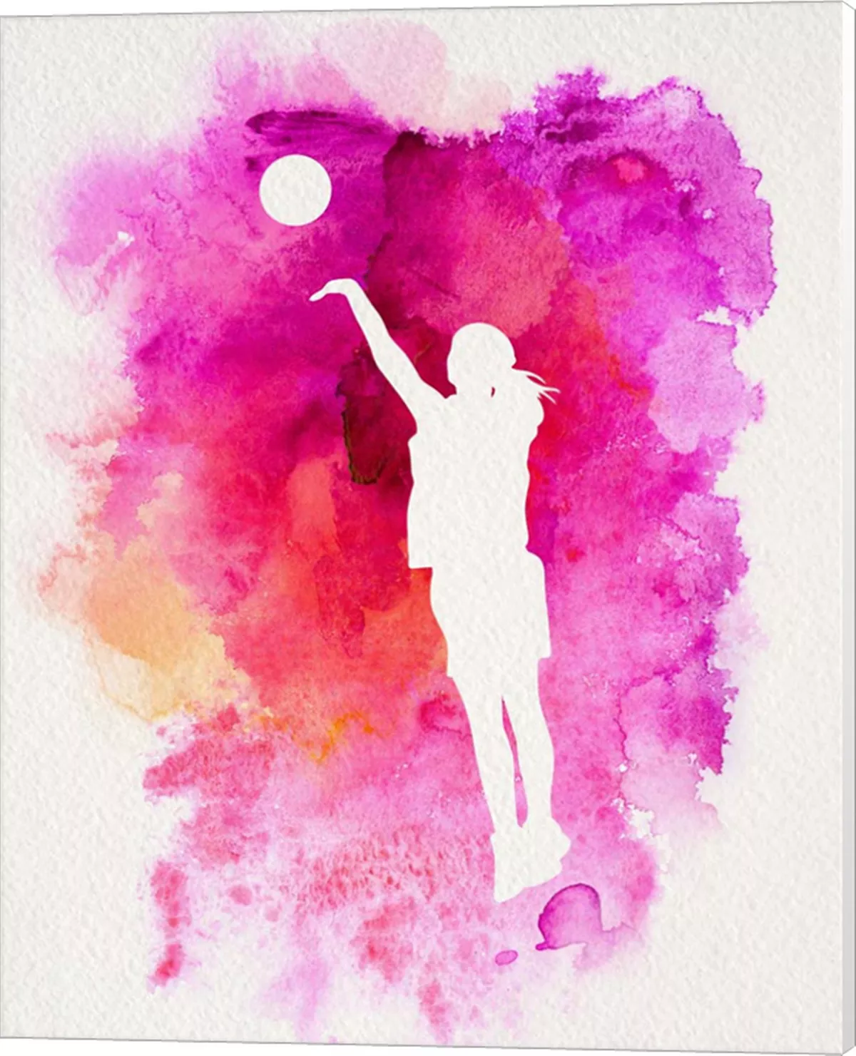Metaverse Basketball Girl Watercolor Silhouette Inverted Part Iv By Sports Mania Canvas Art