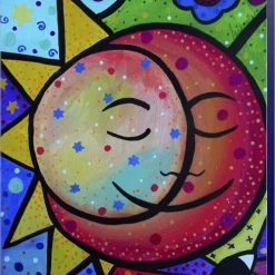 Metaverse Sun And Moon Lovers By Prisarts Canvas Art