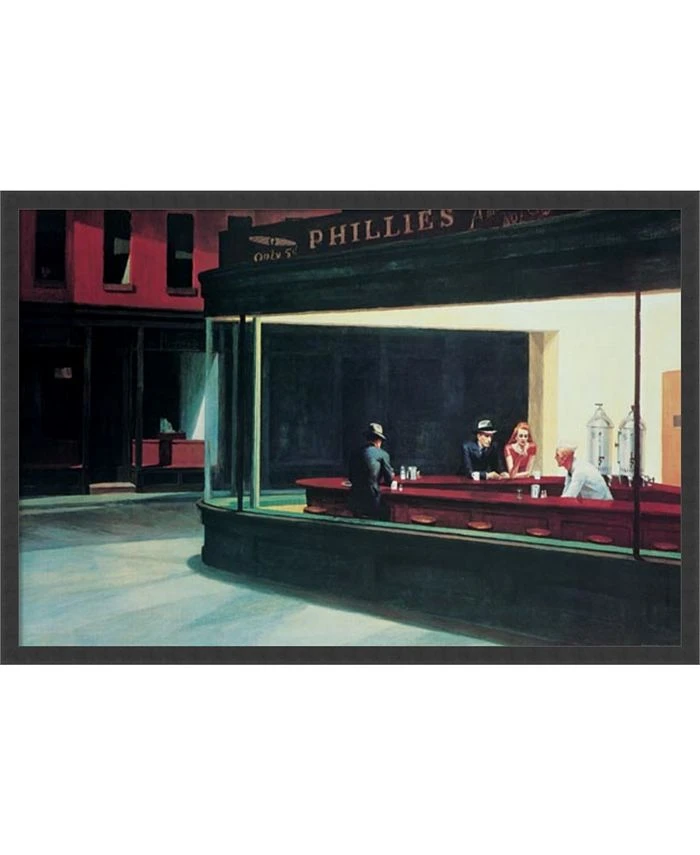 Amanti Art Nighthawks, 1942 By Edward Hopper- Framed Art Print