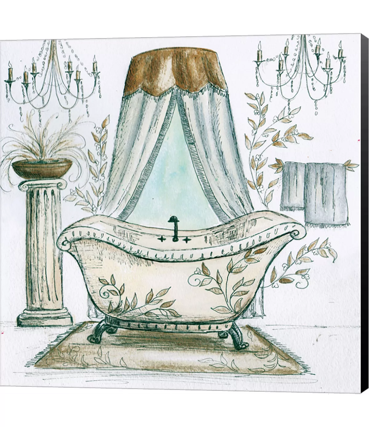 Metaverse French Bath Sketch I (tub) By Tre Sorelle Studios Canvas Art