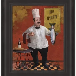 Metaverse Chef Fish Master By Frank Harris Framed Art