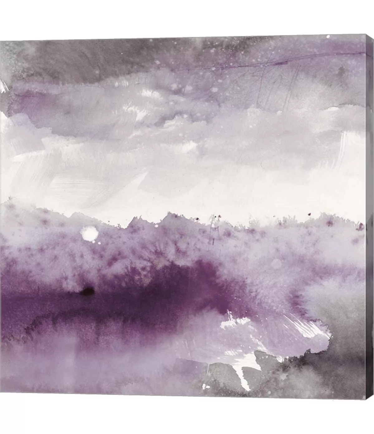 Metaverse Idnight At The Lake II Amethyst And Grey By Mike Schick Canvas Art