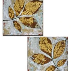 Ready2HangArt 'Gilded Fall Leaves' Canvas Wall Art, 20x20