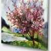 Design Art Art Tree With Spring Flowers Floral Art Canvas Print - 20 X 12