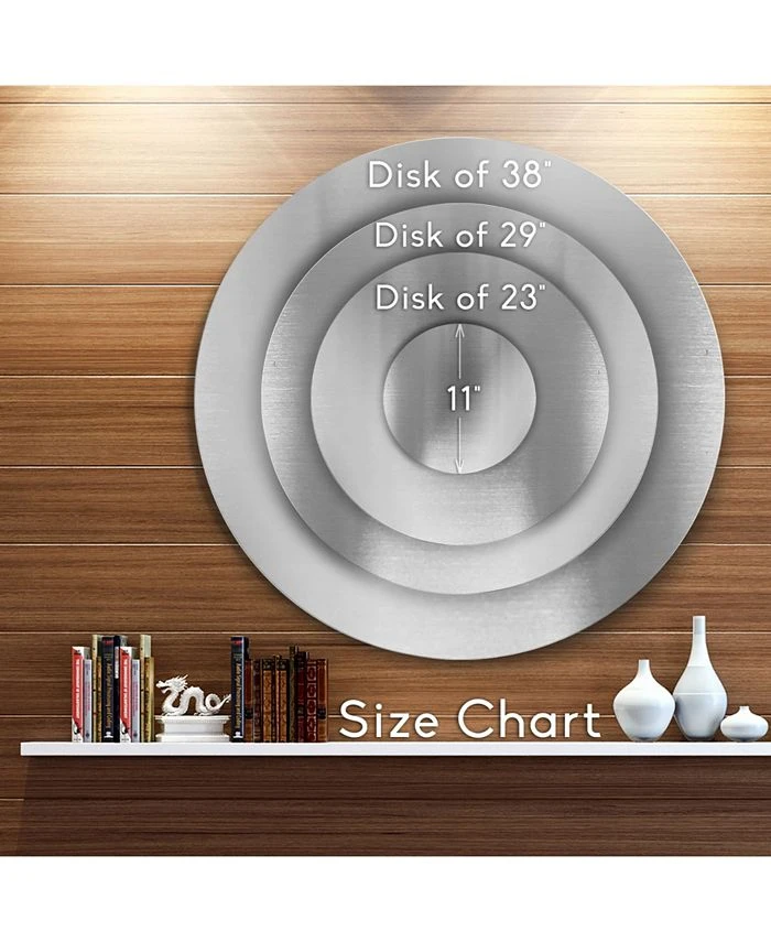 Design Art Art 'Brown Blue Fractal Flower In Black' Oversized Abstract Metal Art - 36 X 36 - Image 4