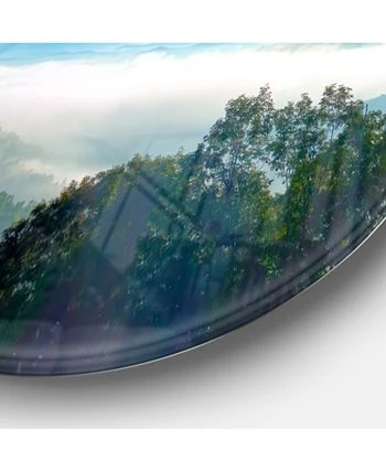 Design Art Art 'Morning In Blue Ridge Parkway' Landscape Circle Metal Wall Art - 23 X 23 - Image 3