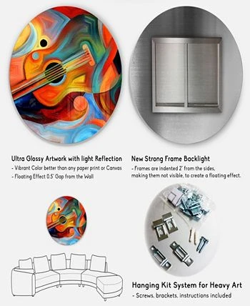 Design Art Art 'Music And Rhythm' Abstract Metal Circle Wall Art - 36 X 36 - Image 5