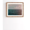 Deny Designs Turquoise Ocean Peach Sunset Framed Wall Art
