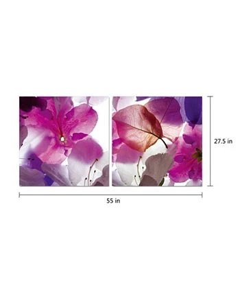 Chic Home Decor Orchid 2 Piece Wrapped Canvas Wall Art Floral Design -27 X 55 - Image 2