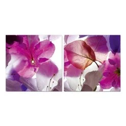 Chic Home Decor Orchid 2 Piece Wrapped Canvas Wall Art Floral Design -27 X 55