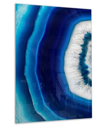 Design Art Art 'Blue Agate Crystal' Abstract Metal Wall Art - 12 X 20 - Image 2