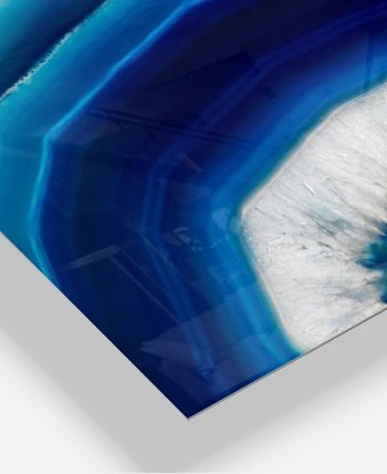 Design Art Art 'Blue Agate Crystal' Abstract Metal Wall Art - 12 X 20 - Image 3