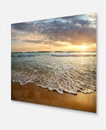 Design Art Art 'Bright Cloudy Sunset In Calm Ocean' Seashore Metal Wall Art - 20 X 12 - Image 2