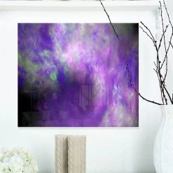 Design Art Art 'Perfect Light Purple Starry Sky' Abstract Metal Wall Decor - 20 X 12