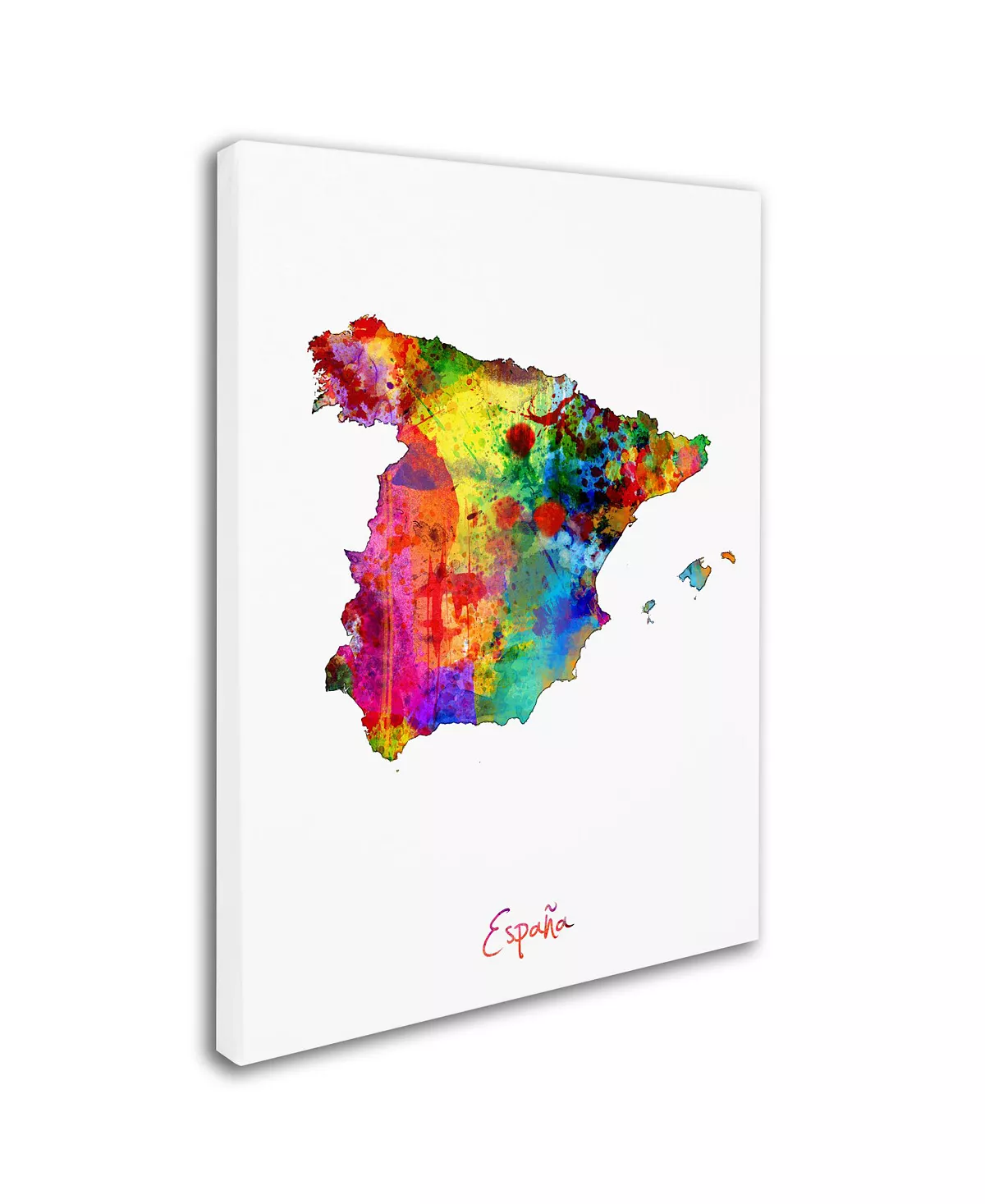 Trademark Global Michael Tompsett 'Spain Watercolor Map' Canvas Art - 18 X 24 - Image 3