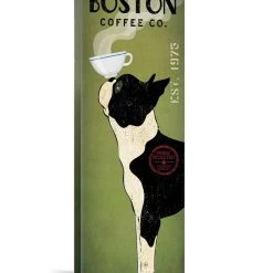 ICanvas Boston Terrier Coffee Co. By Ryan Fowler Gallery-Wrapped Canvas Print - 48 X 16 X 0.75