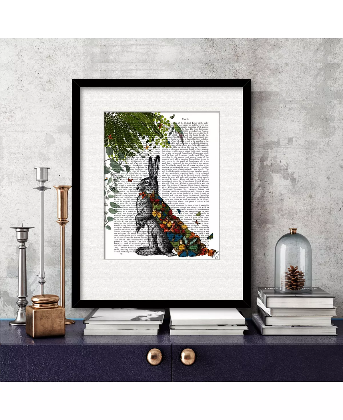 COURTSIDE MARKET Hare With Butterfly Cloak 16 X 20 Framed And Matted Art - Image 2