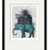 COURTSIDE MARKET Elephant And Citadel 16 X 20 Framed And Matted Art