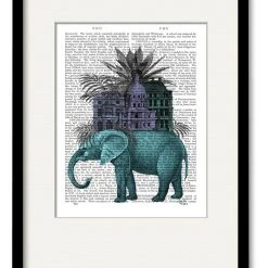 COURTSIDE MARKET Elephant And Citadel 16 X 20 Framed And Matted Art