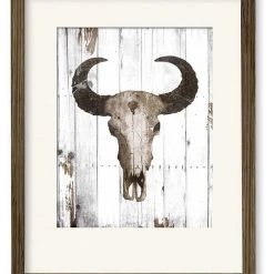 COURTSIDE MARKET Deer Buck Skull 16 X 20 Framed And Matted Art
