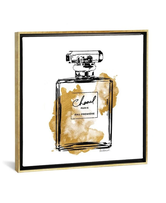 ICanvas Black And Gold Perfume Bottle By Amanda Greenwood Gallery-Wrapped Canvas Print - 37 X 37 X 0.75
