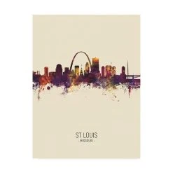 Trademark Global Michael Tompsett St Louis Missouri Skyline Portrait III Canvas Art - 36.5 X 48