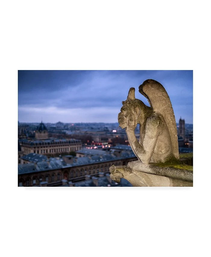 Trademark Global Karen Deakin The Bored Gargoyle Of Notre-Dame Canvas Art - 20 X 25