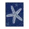 Trademark Global Fab Funky White Starfish On Blue A Canvas Art - 36.5 X 48