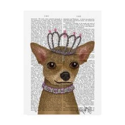 Trademark Global Fab Funky Chihuahua And Tiara Canvas Art - 15.5 X 21