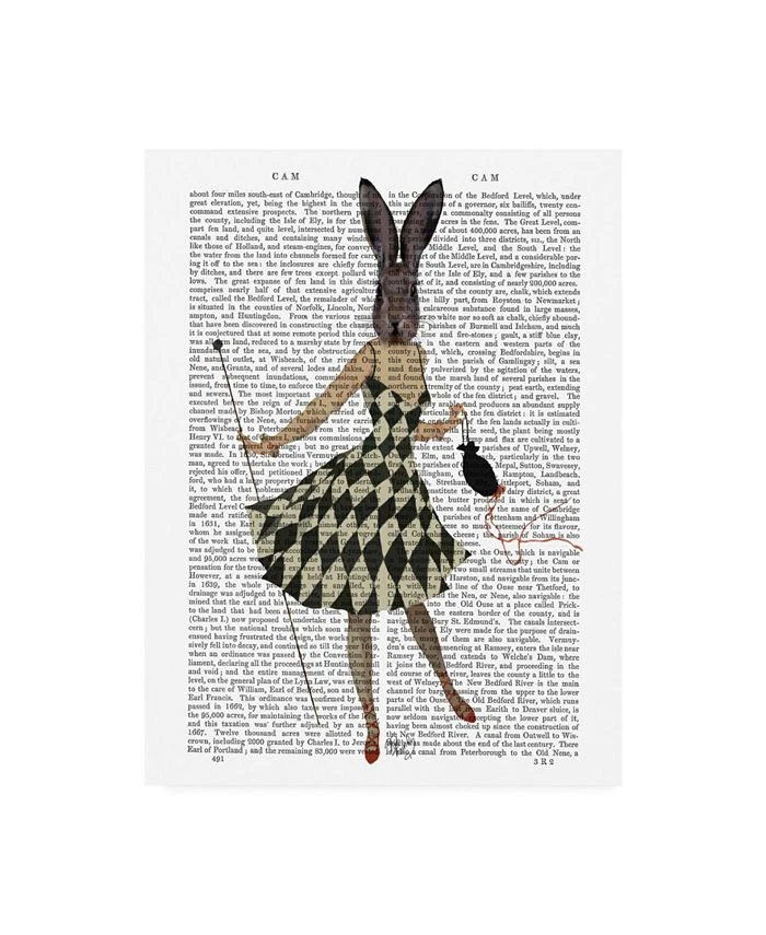 Trademark Global Fab Funky Rabbit In Black White Dress Canvas Art - 36.5 X 48