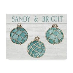 Trademark Global Kathleen Parr Mckenna Coastal Holiday Ornament VIII Sandy And Bright Canvas Art - 15 X 20
