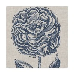 Trademark Global Vision Studio Indigo Floral On Linen V Canvas Art - 15 X 20