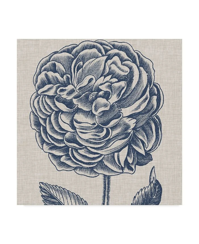 Trademark Global Vision Studio Indigo Floral On Linen V Canvas Art - 15 X 20