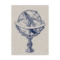 Trademark Global Vision Studio Armillary Sphere On Linen II Canvas Art - 15 X 20