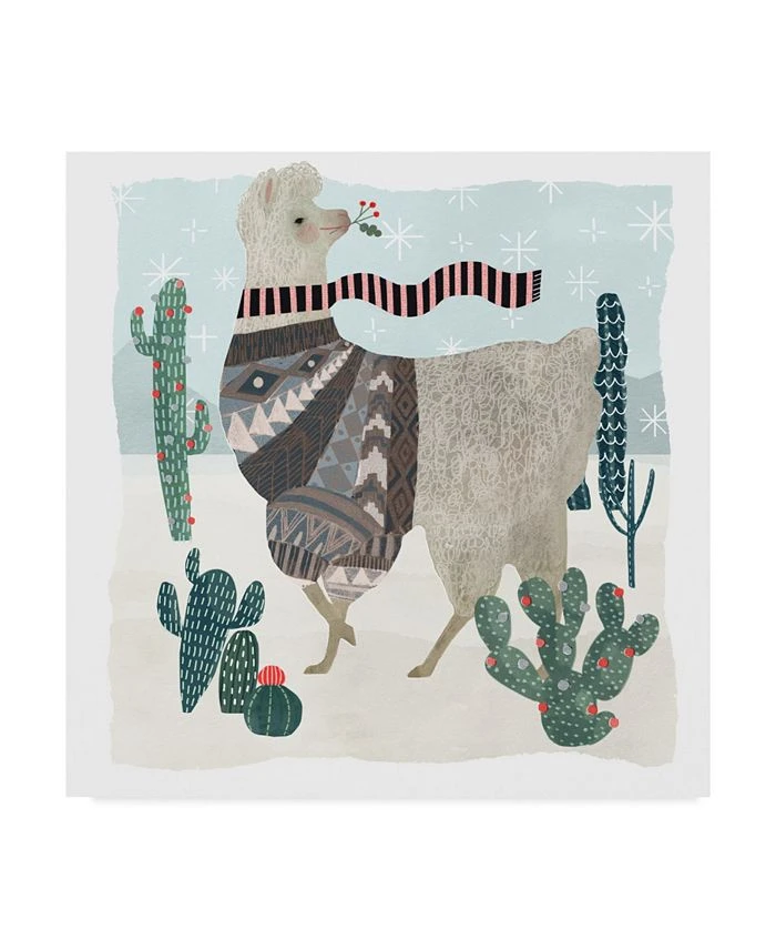 Trademark Global Victoria Borges Holiday Llama I Canvas Art - 15 X 20